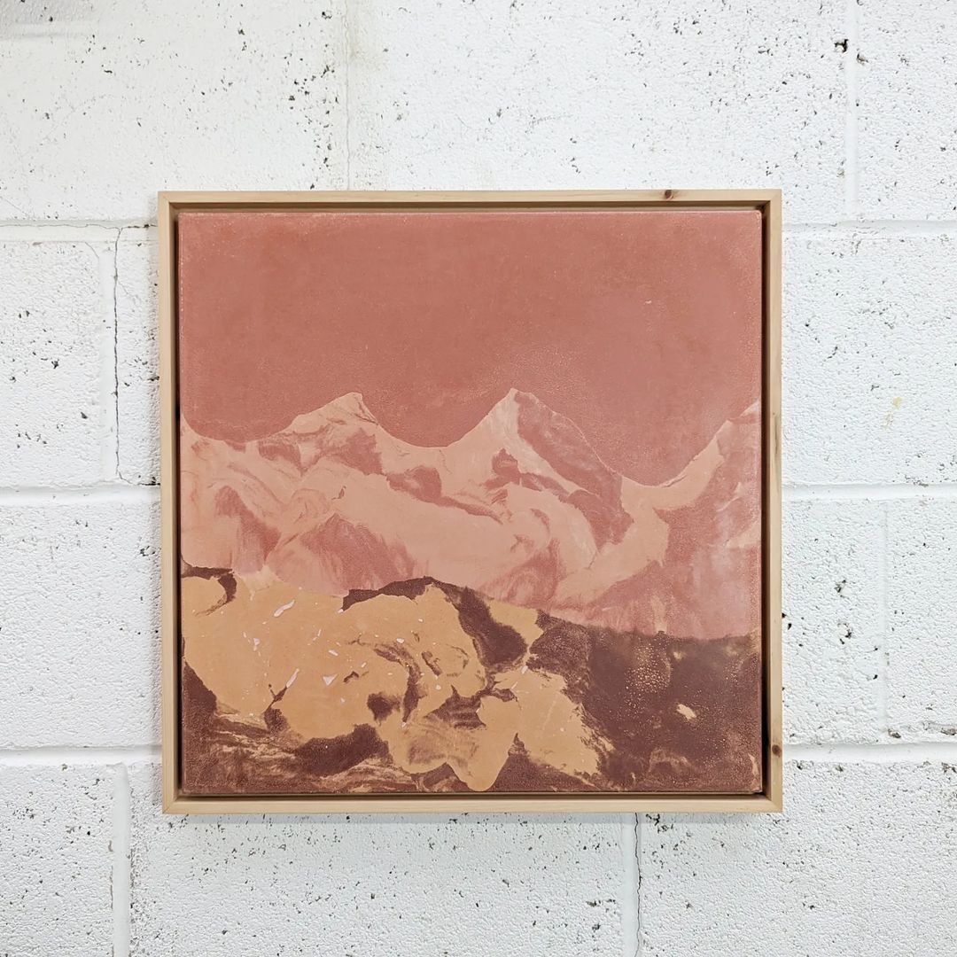 A close up of a piece of abstract artwork