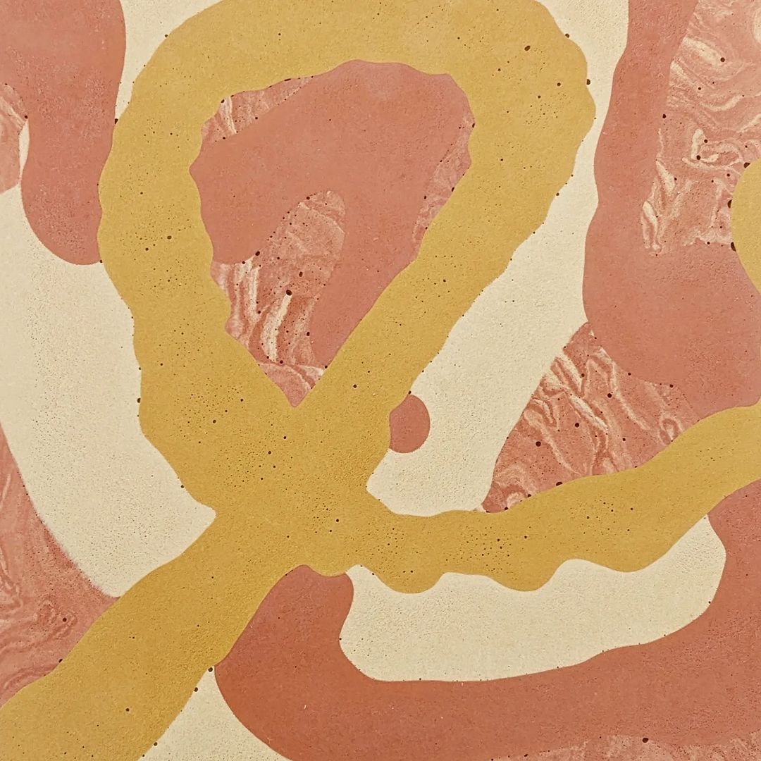 A close up of a piece of abstract artwork