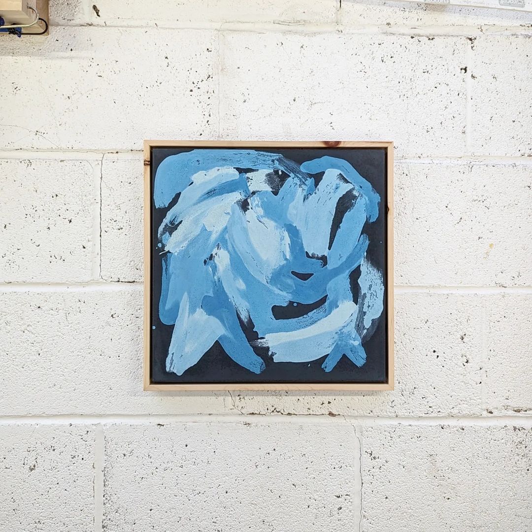 A close up of a piece of abstract artwork