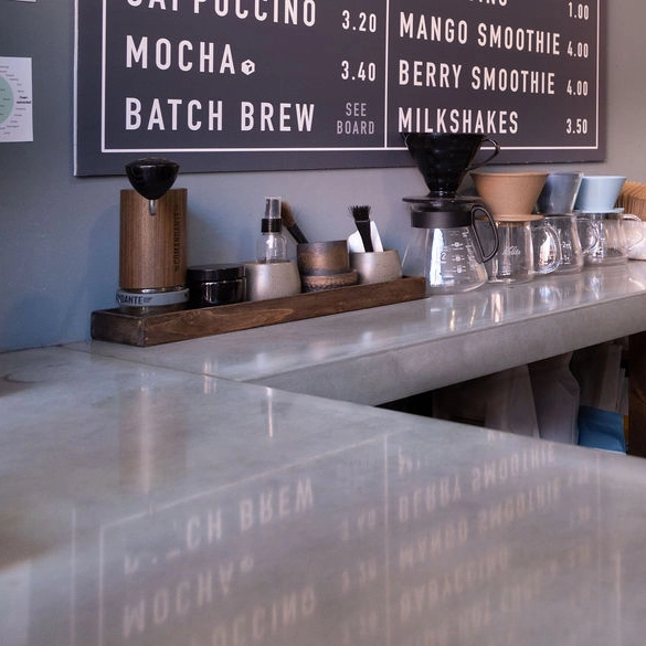 photo of a coffee shop counter